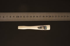 Ecliptic Symphony: One Oval, One Circular, and One Teardrop Labradorite - Antique Bone Inhalation Tube