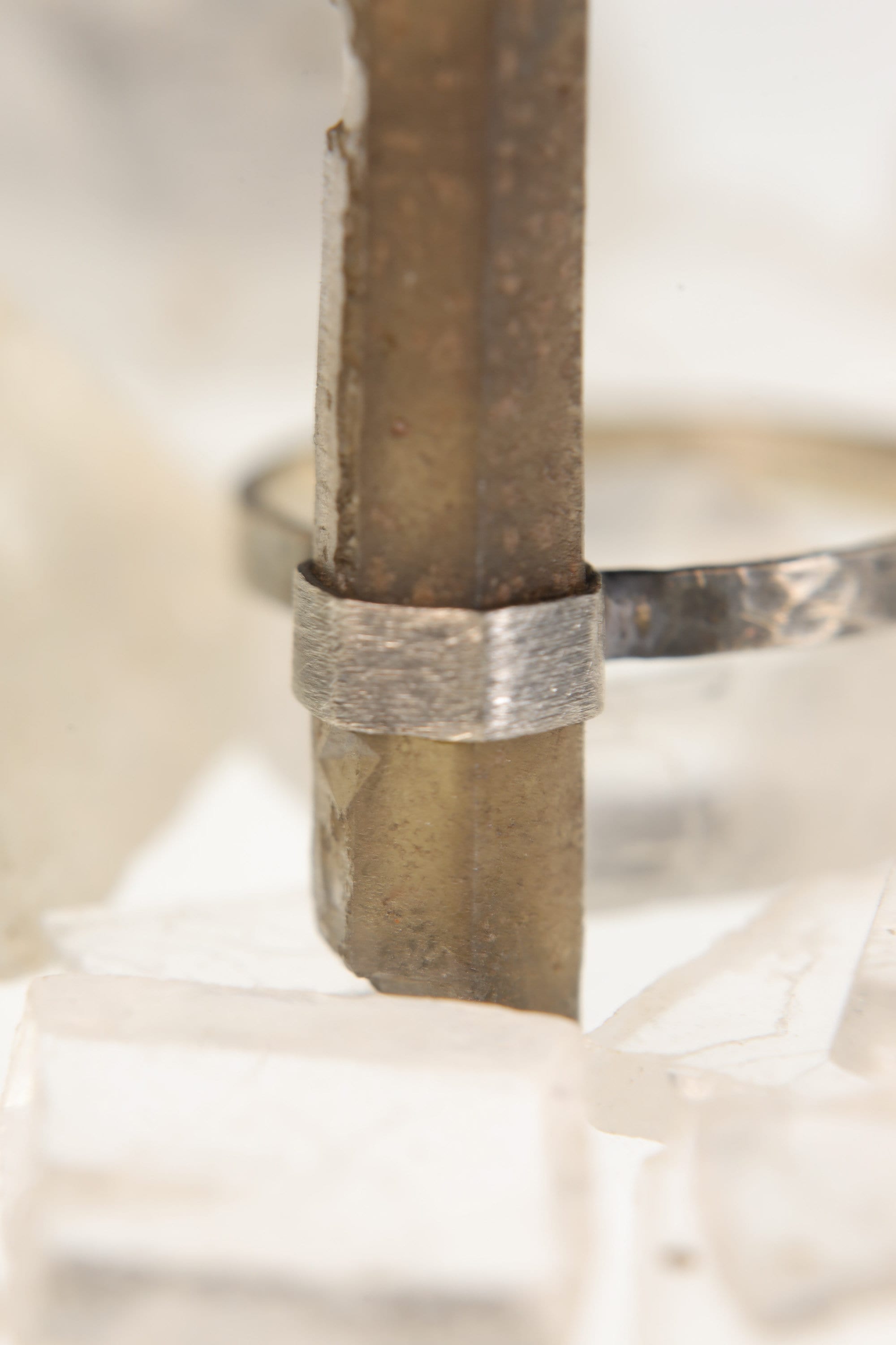 Torrington Whisper: Textured & Oxidised Sterling Silver Ring with Raw Australian Smoky Citrine, Root Chakra, Unique Design- Size 7 - NO/02