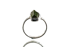 Gem Green Tourmaline - Size 5 1/2 US - Fine Sterling Silver Crystal Ring