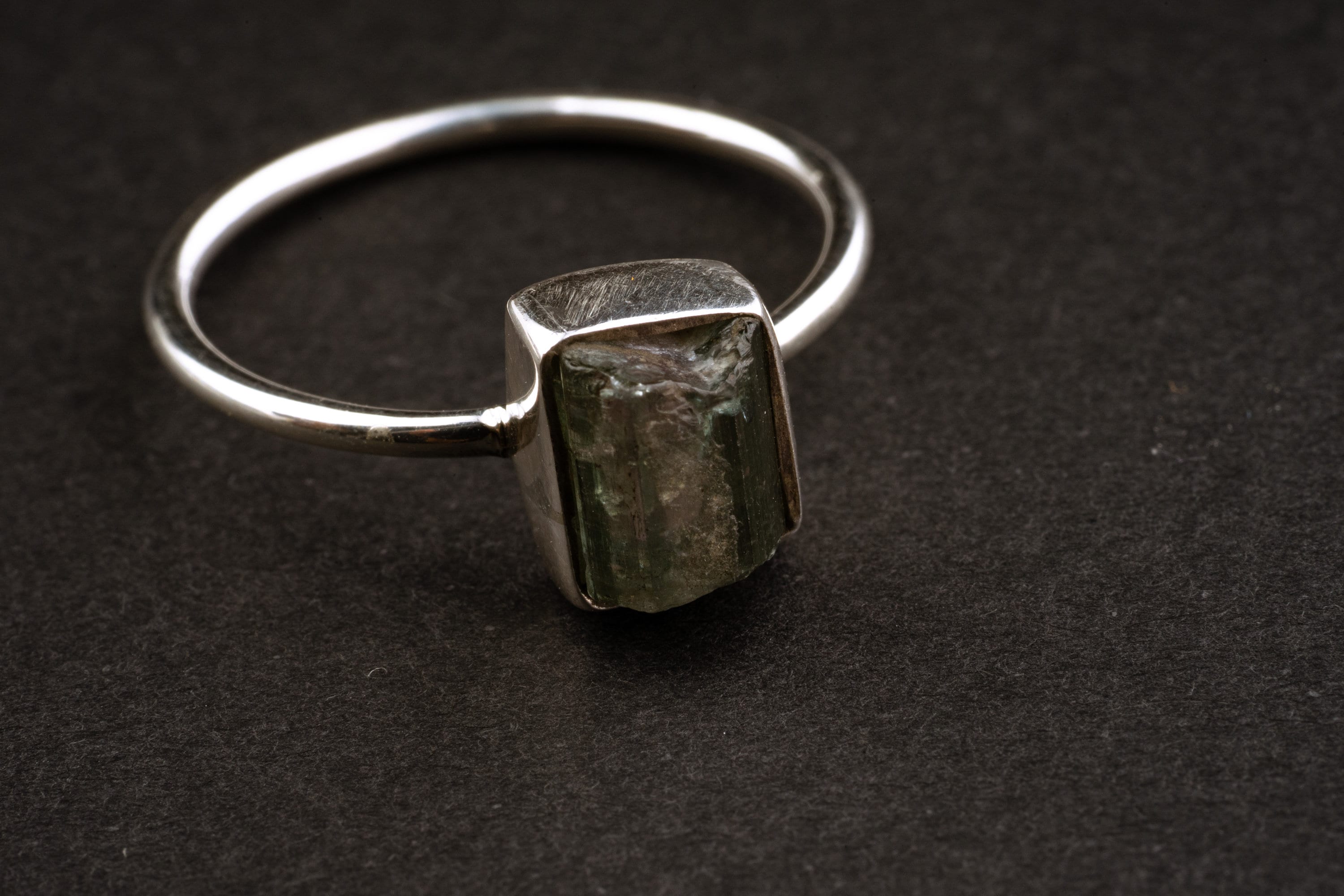 Watermelon Tourmaline Ring 925 Sterling Silver 2mm Stack Band Green Pink Core Crystal Heart Chakra Jewelry Gift Size 6 1/4