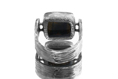 Tiger's Eye - Size 8 US - Large Brutalist - Sterling Silver Ring