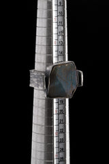 Labradorite - Size 8 US - Large Brutalist - Sterling Silver Ring