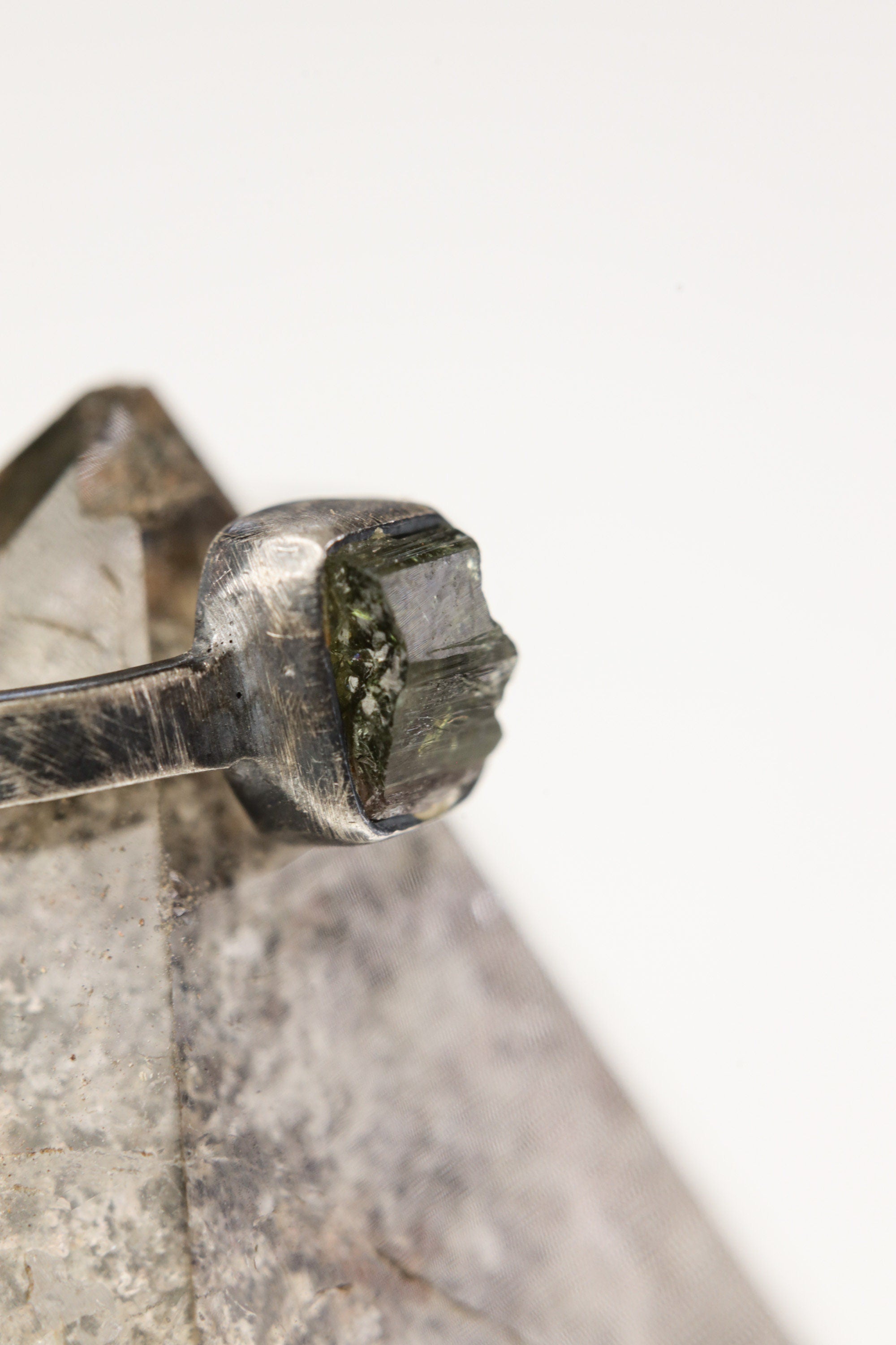 Verde Radiance - Sterling Silver Ring with Black Tourmaline - Size 5 US - NO/03