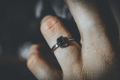 Verde Radiance - Sterling Silver Ring with Black Tourmaline - Size 5 US - NO/03
