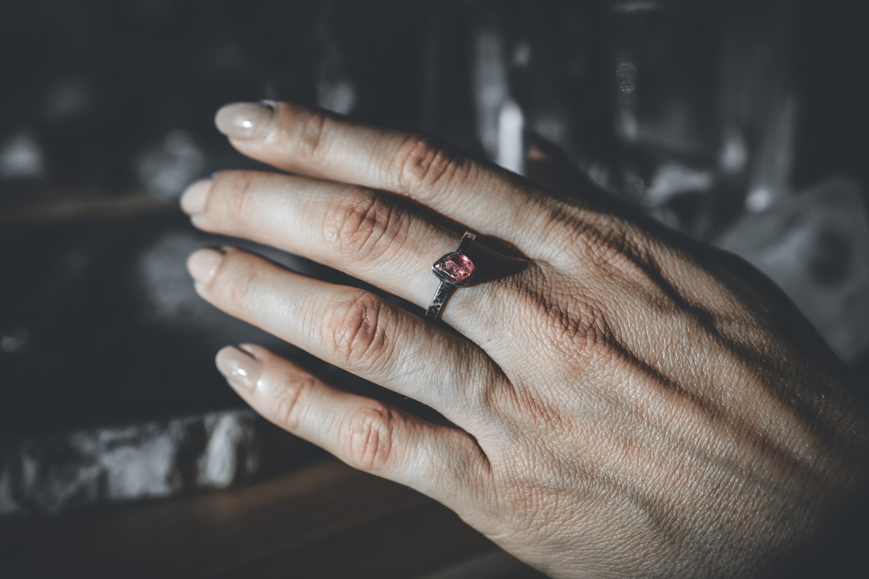 Eternal Blush - Sterling Silver Ring with Pink Tourmaline - Size 7 US - NO/02