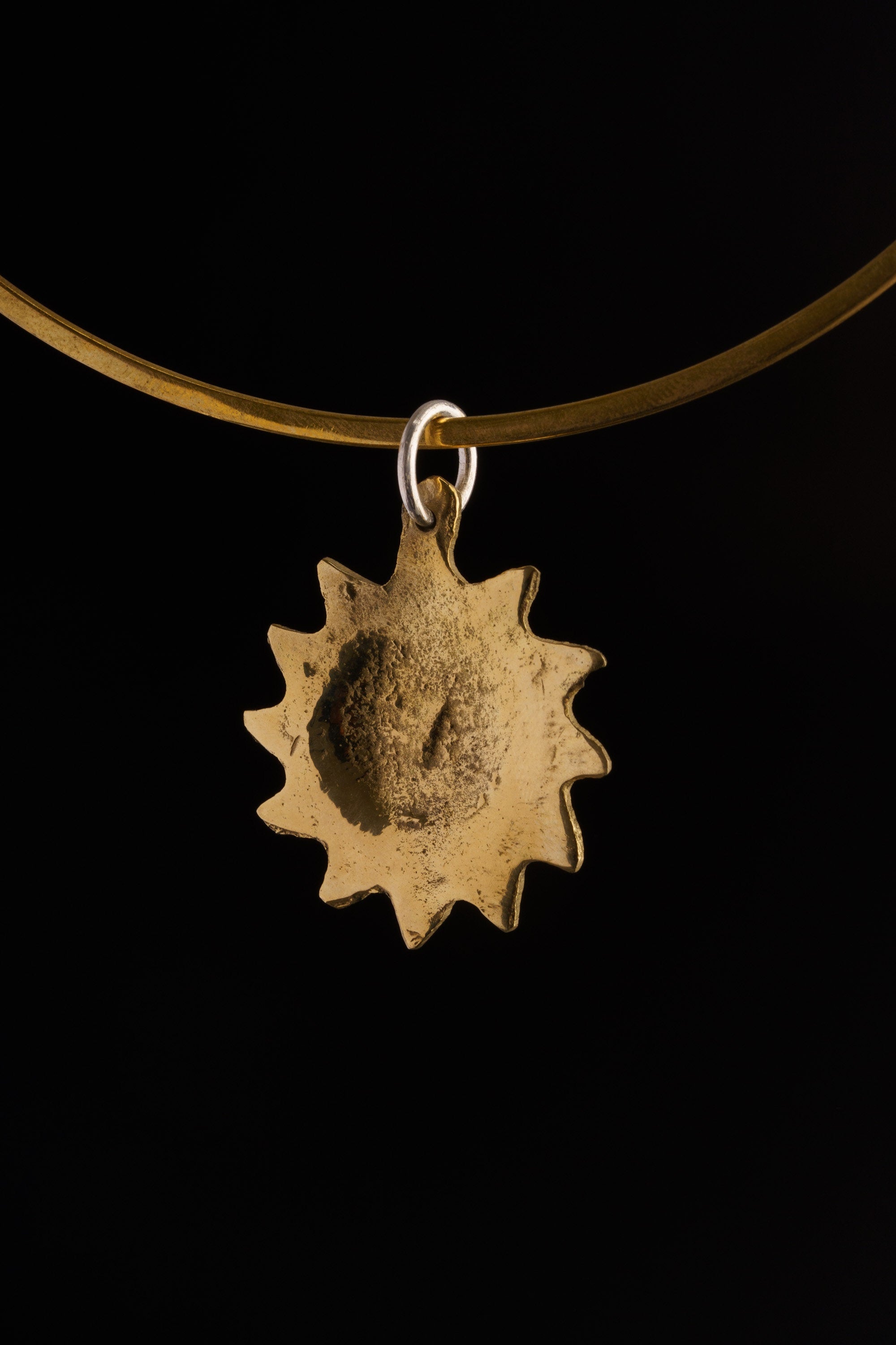 Lustrous Sunburst Pendant: Mother-of-Pearl Stone - Gold-toned Brass Pendant - Emotional Balance and Tranquillity