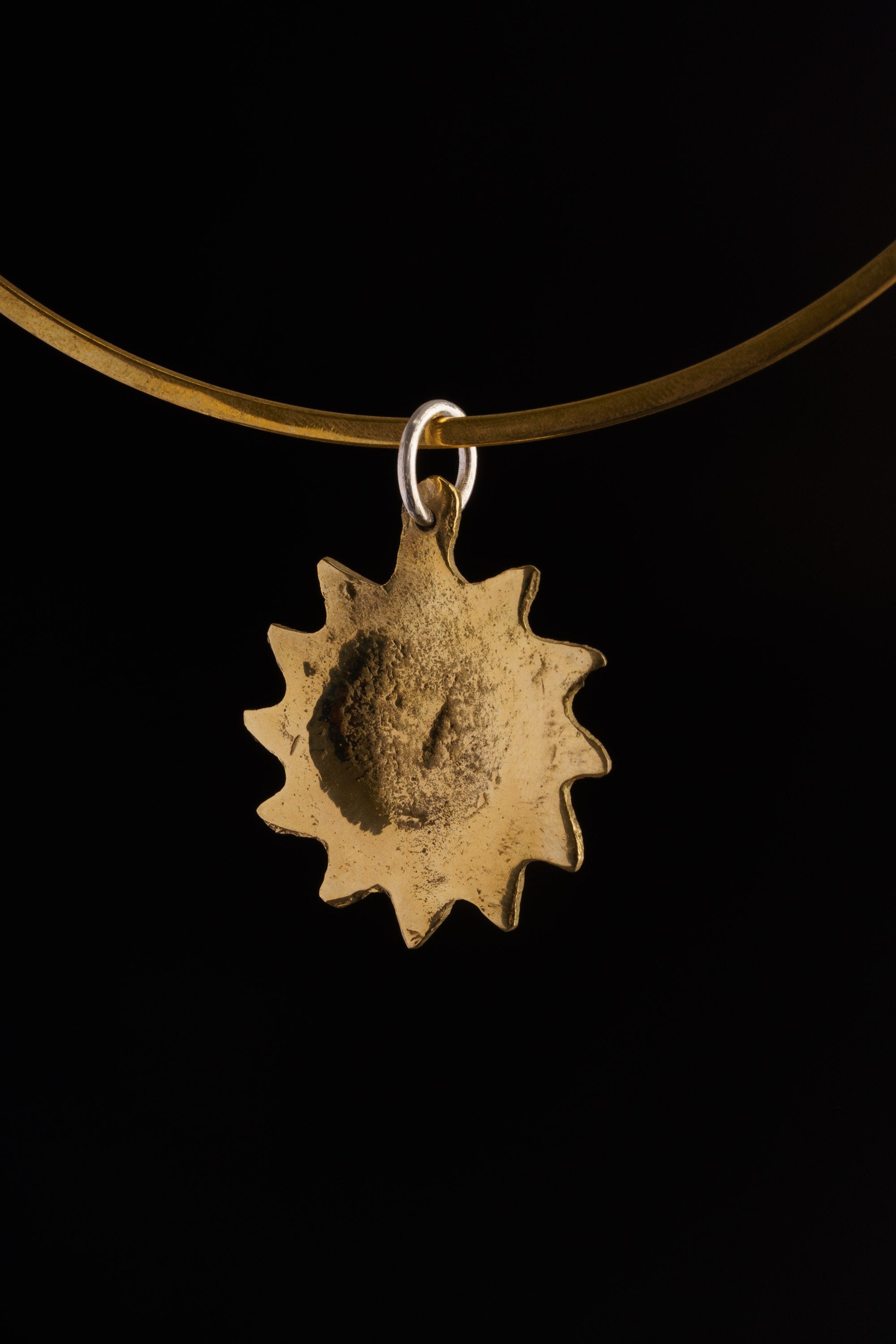 Lustrous Sunburst Pendant: Mother-of-Pearl Stone - Gold-toned Brass Pendant - Emotional Balance and Tranquillity