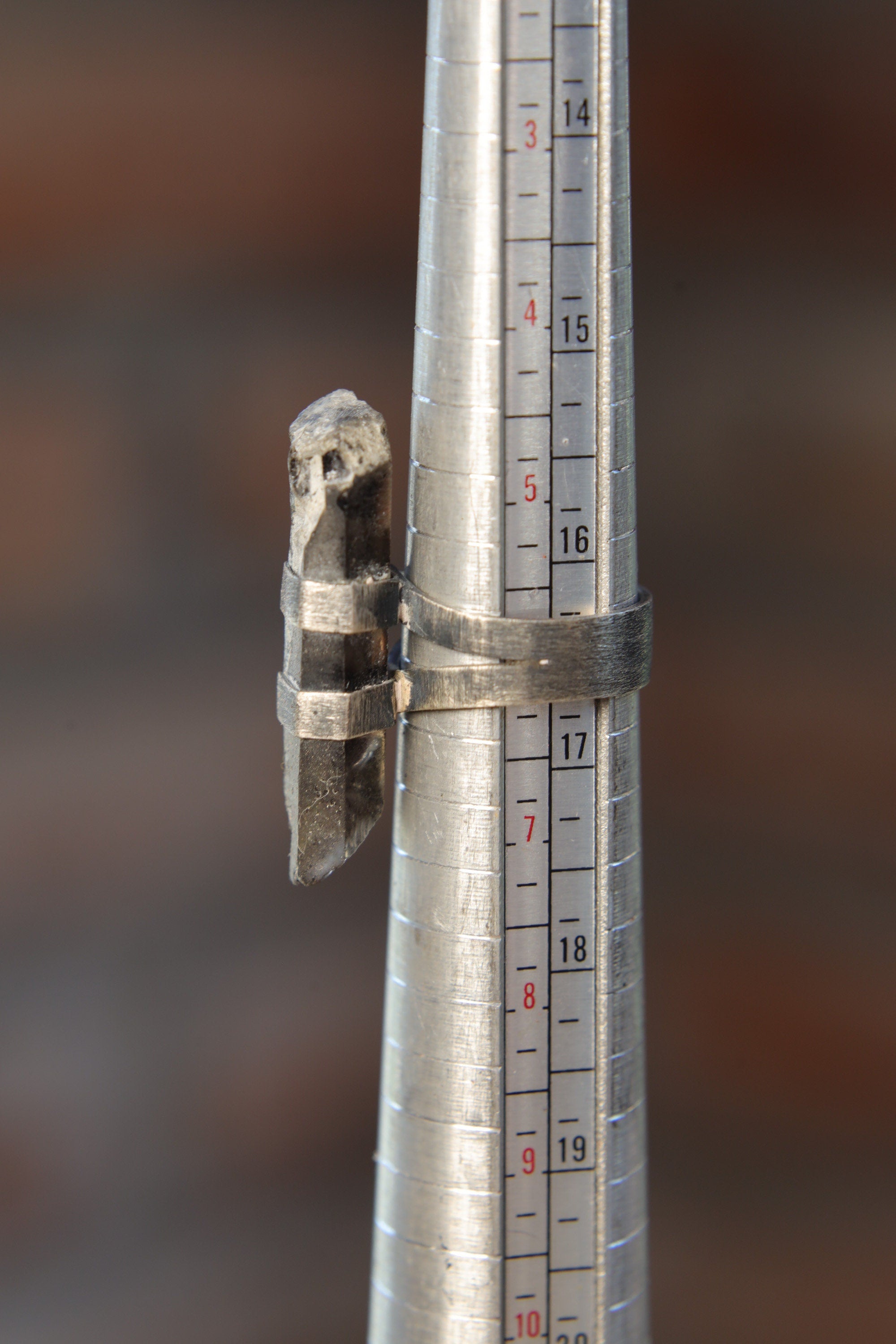 Oxidized Sterling Silver Smoky Citrine Ring: Australian Quartz, Size 6