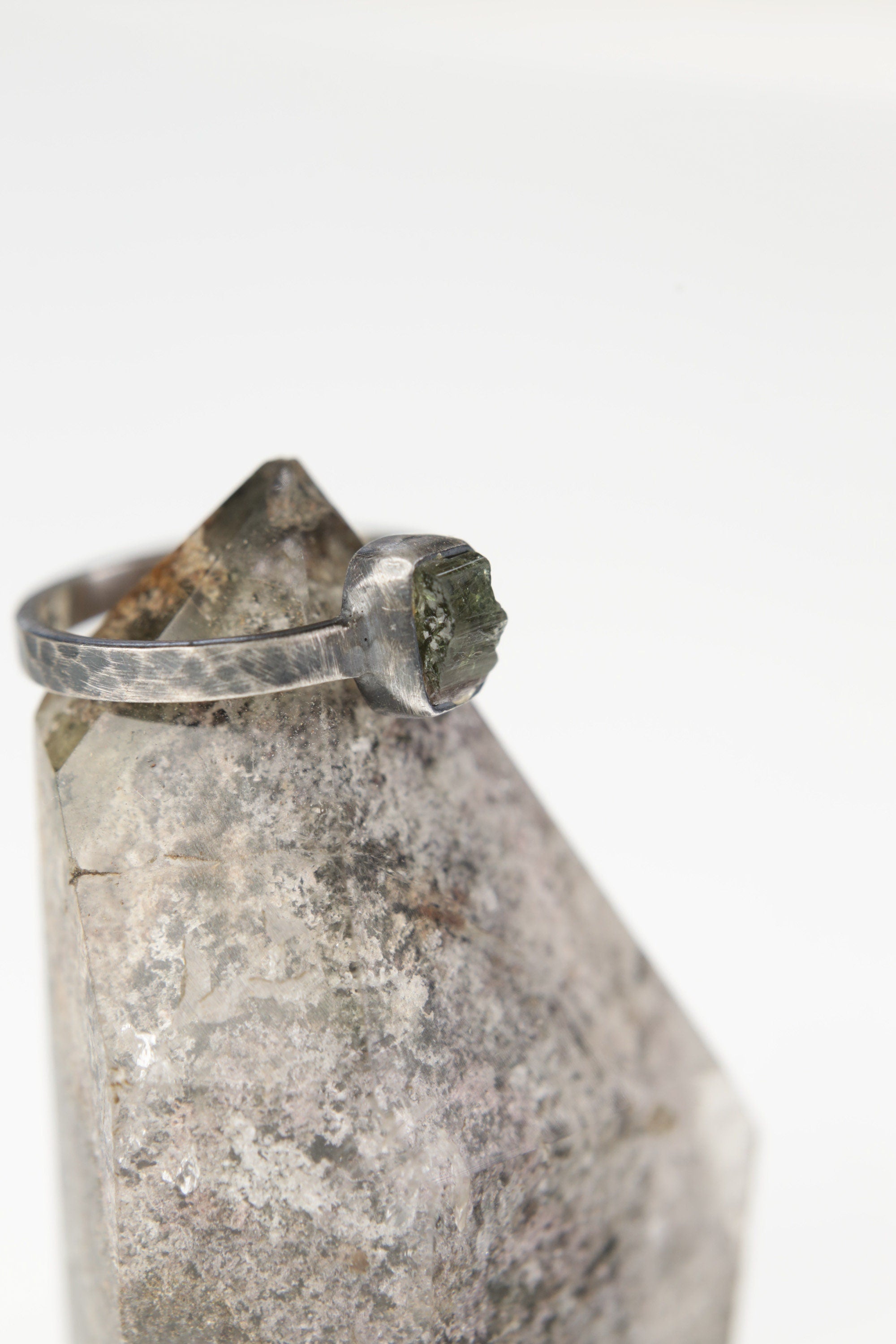 Verde Radiance - Sterling Silver Ring with Black Tourmaline - Size 5 US - NO/03