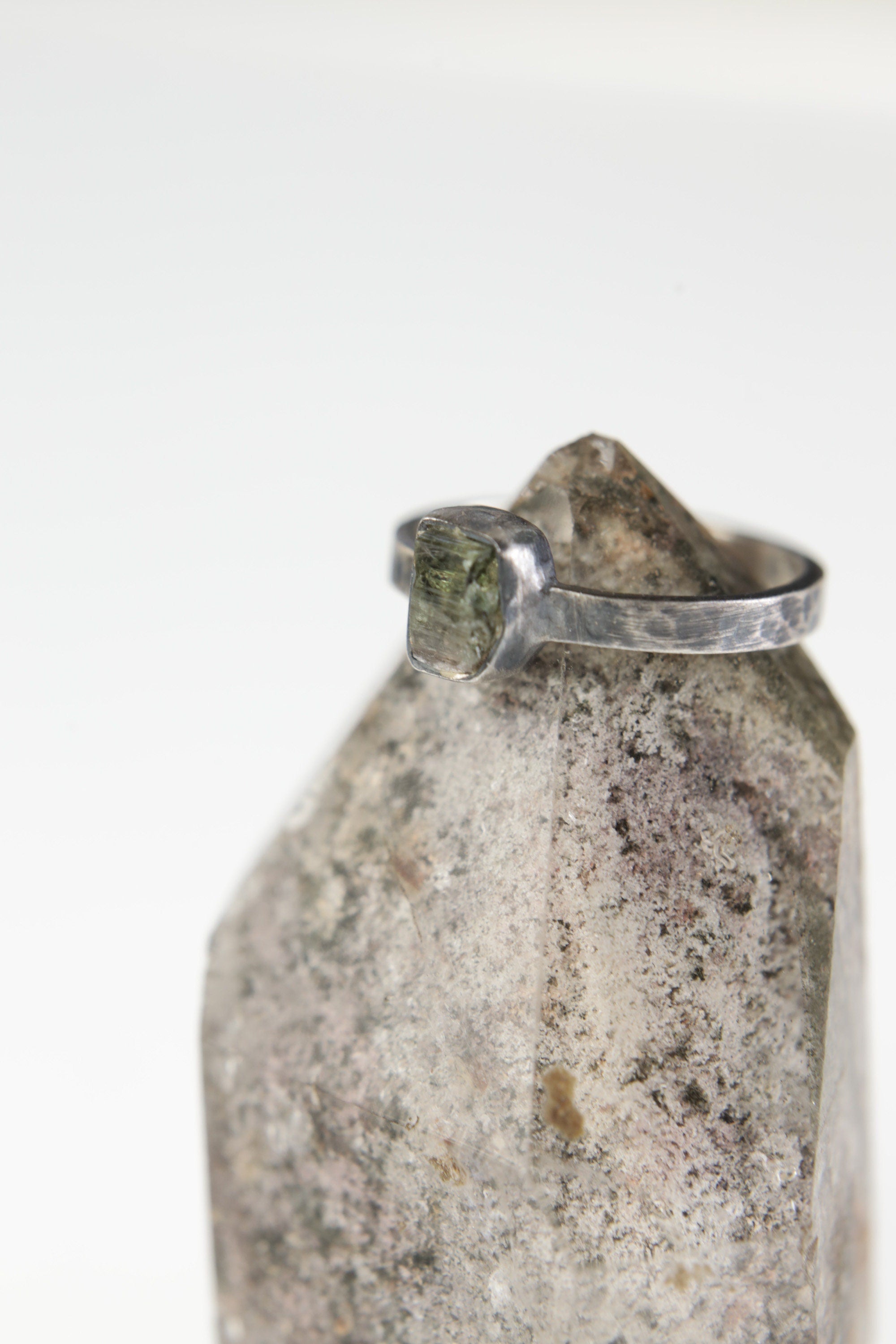 Verde Radiance - Sterling Silver Ring with Black Tourmaline - Size 5 US - NO/03