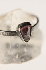 Enchanted Spectrum - Sterling Silver Ring with Watermelon Tourmaline - Size 8 US - NO/01