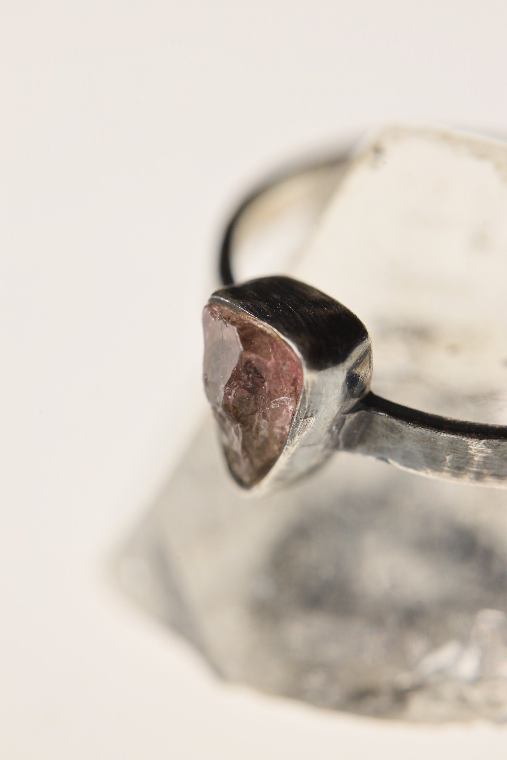 Enchanted Spectrum - Sterling Silver Ring with Watermelon Tourmaline - Size 8 US - NO/01