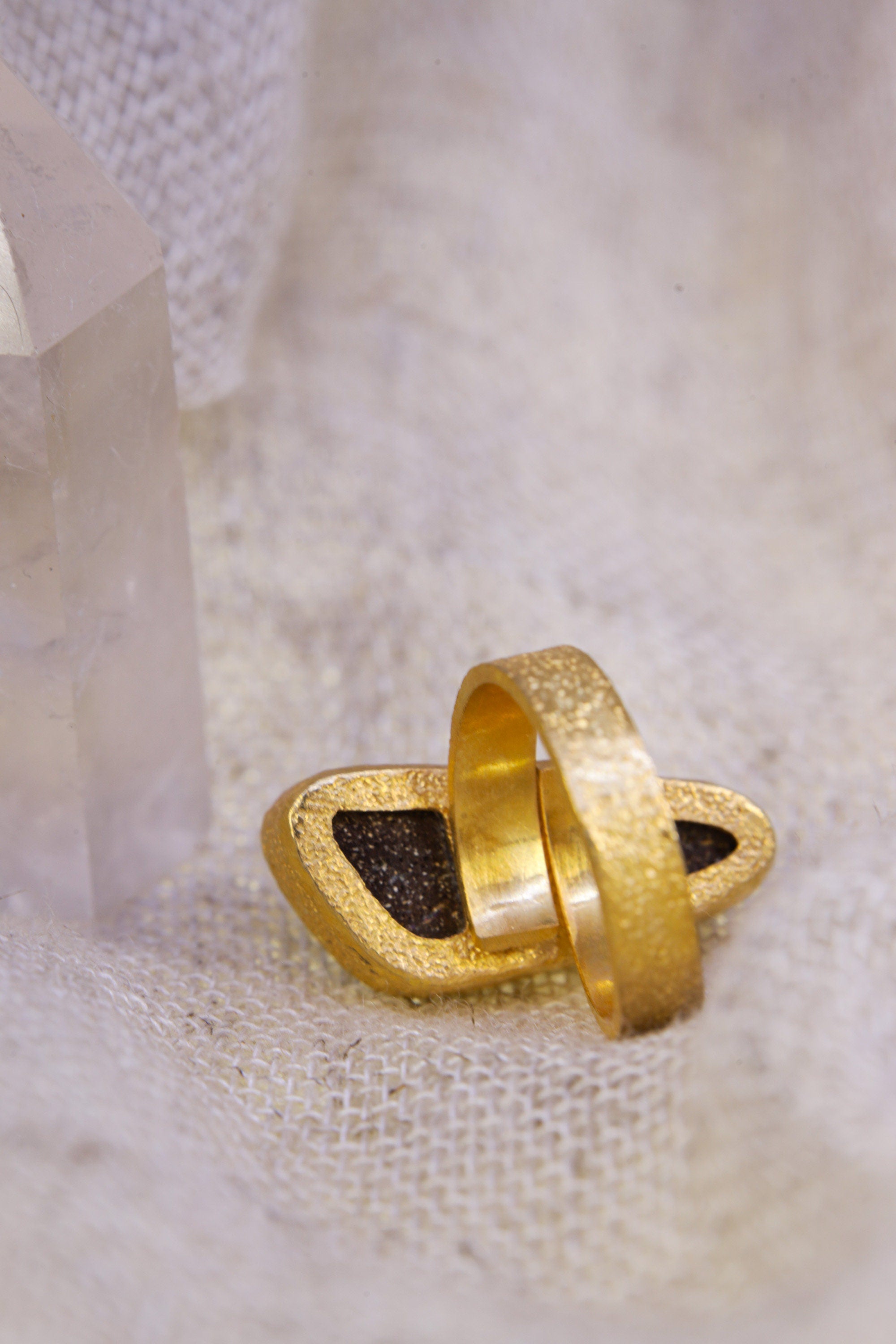 Gold Opal Ring 925 Sterling Silver Adjustable Ring 18k Gold Plated Textured Band Crown Chakra Jewelry Gift