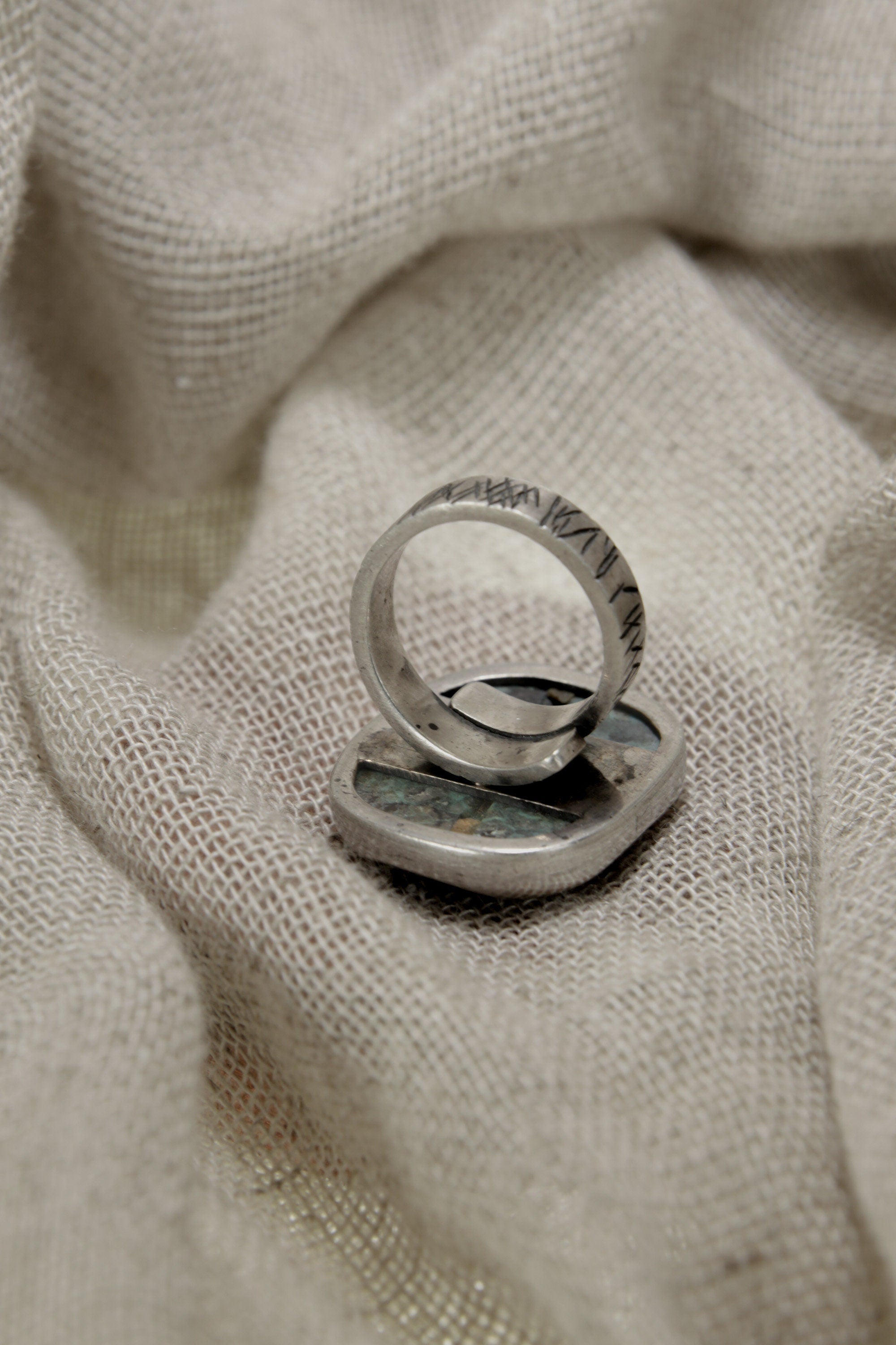 Outback Elegance: Adjustable Sterling Silver Ring with Australian Turquoise - Unisex - Size 5-10 US