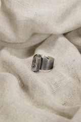 Vera Cruz Twilight: Adjustable Sterling Silver Ring with Vera Cruz Amethyst - Brush Textured - Unisex - Size 5-10 US - NO/03