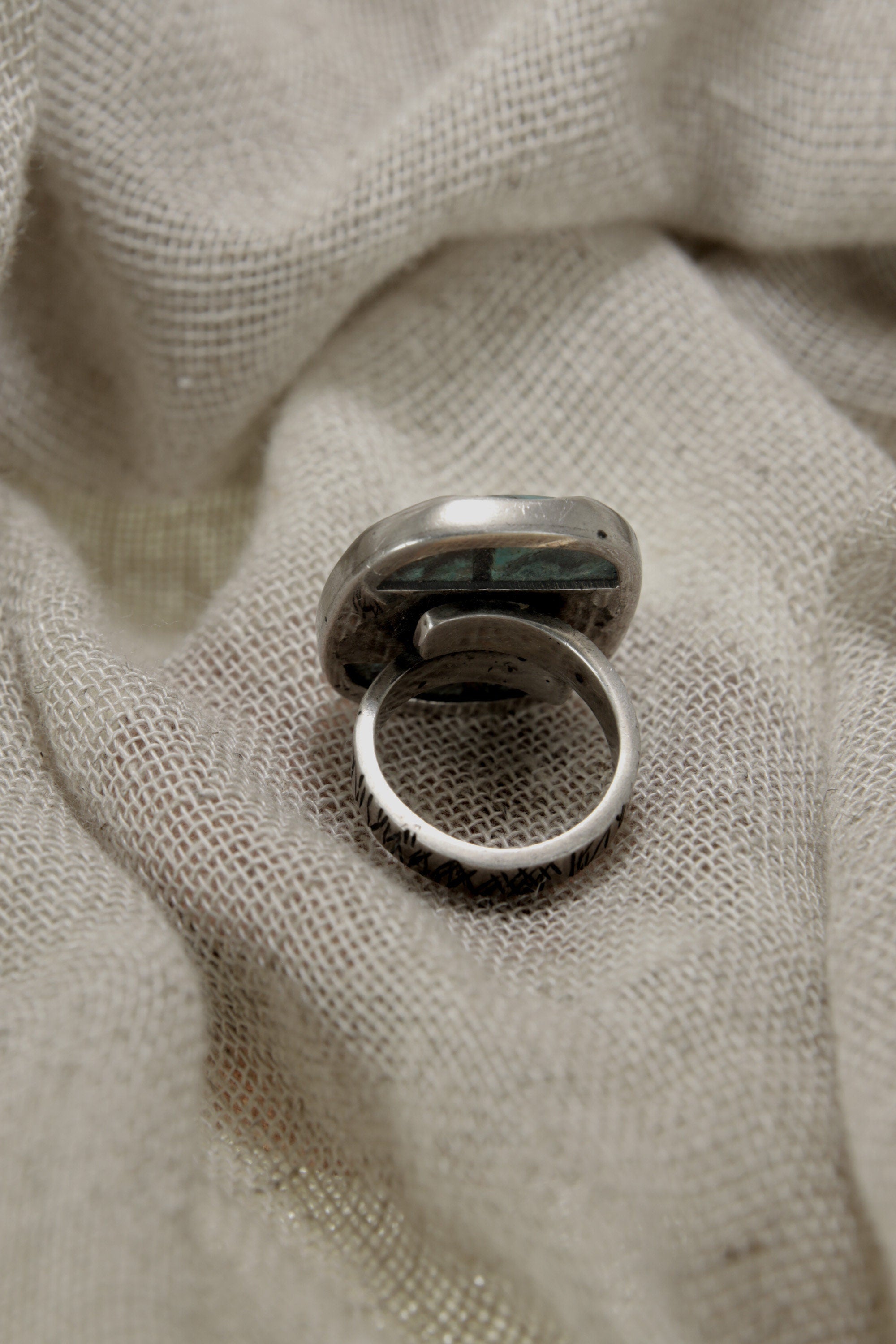 Outback Elegance: Adjustable Sterling Silver Ring with Australian Turquoise - Unisex - Size 5-10 US