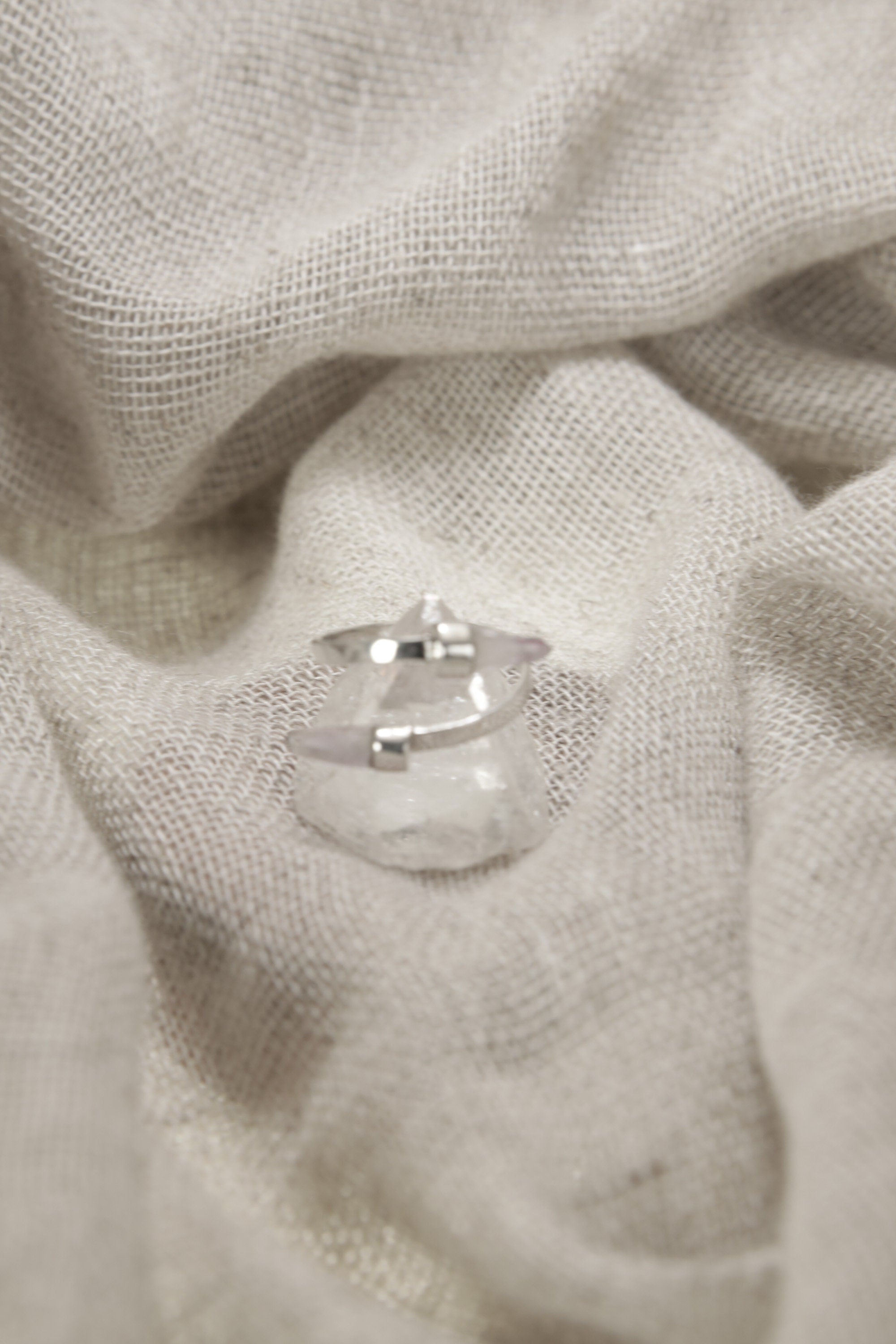 Vera Cruz Amethyst Ring 925 Sterling Silver Adjustable Double Stone Ring Third Eye Crown Chakra Pisces Gift