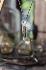 Sterling Silver Pendant with Himalayan Chlorite Quartz and Opal - High Shine & Sand Textured - NO/05