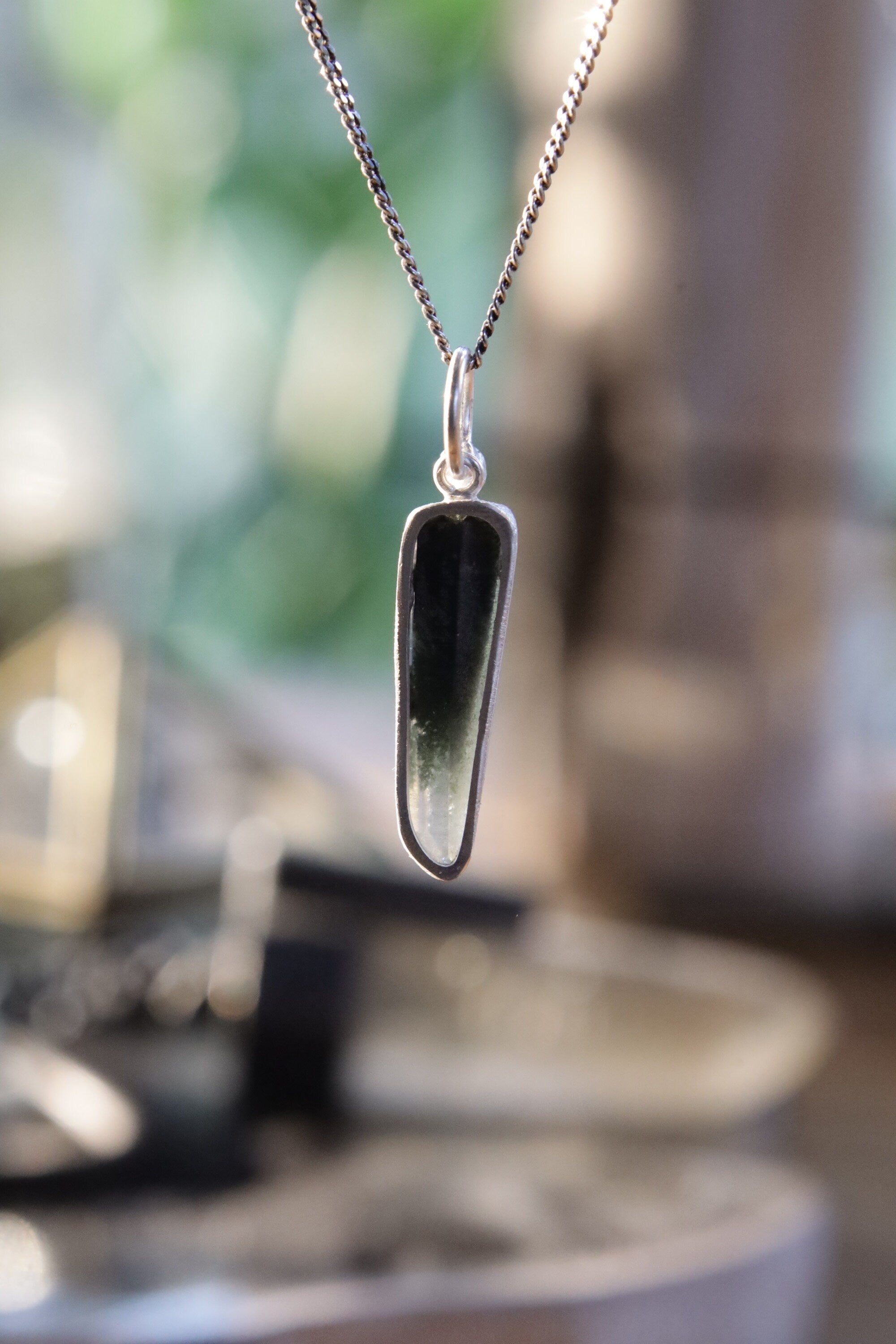 Sterling Silver Pendant with Himalayan Chlorite Quartz and Opal - High Shine & Sand Textured - NO/06