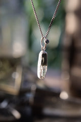 Luminous Peak: Sterling Silver Pendant with Himalayan Chlorite Quartz and Opal - High Shine & Sand Textured - NO/07