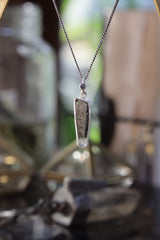Sterling Silver Pendant with Himalayan Chlorite Quartz and Opal - High Shine & Sand Textured - NO/05