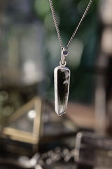 Sterling Silver Pendant with Himalayan Chlorite Quartz and Opal - High Shine & Sand Textured - NO/06