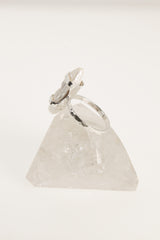 Mother of Pearl Ring 925 Sterling Silver Oxidized Hammered Band Water Energy Nacre Jewelry Gift