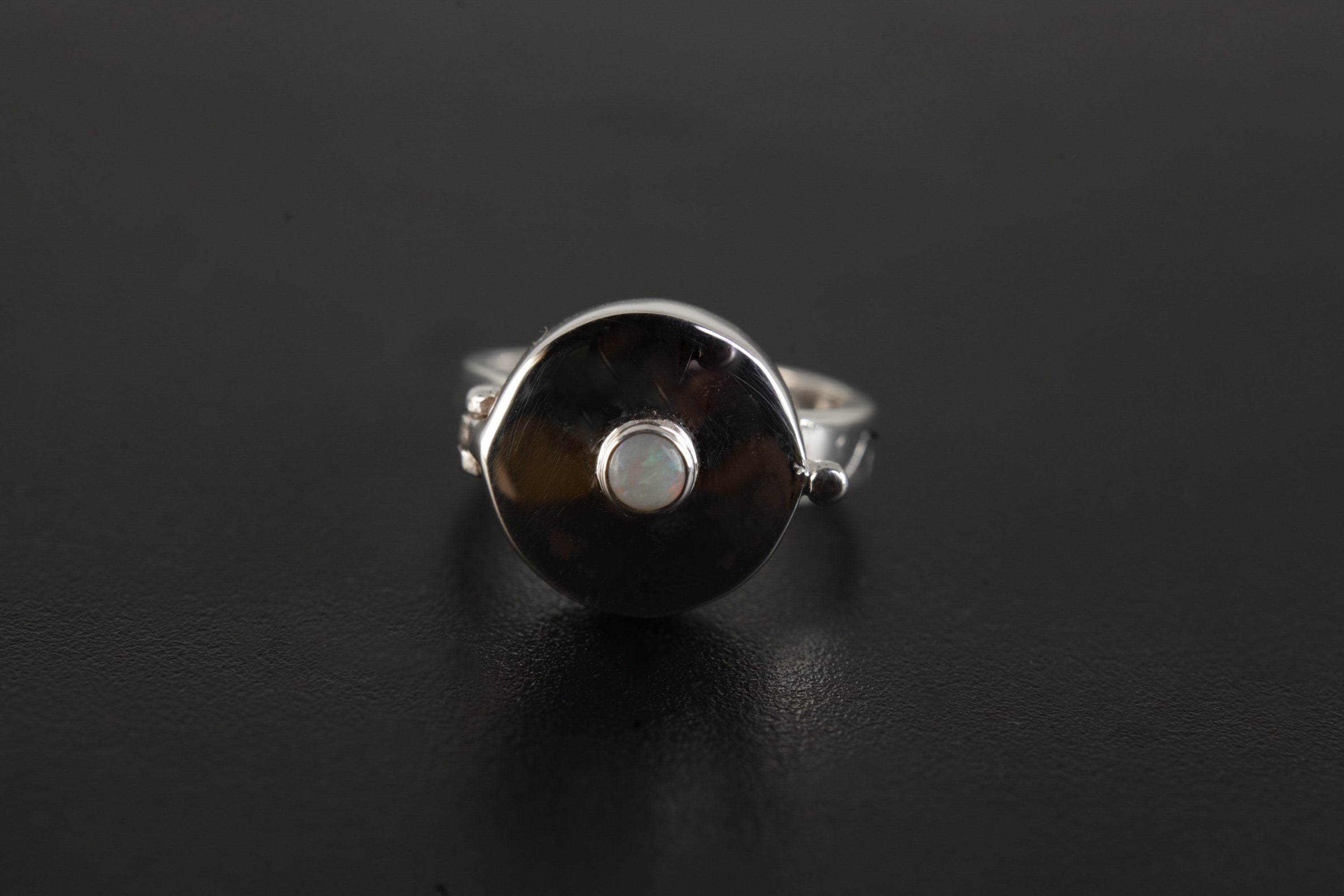 Opal Box Ring 925 Sterling Silver Opening Locket Ring Shiny Finish Secret Gemstone October Birthstone Gift