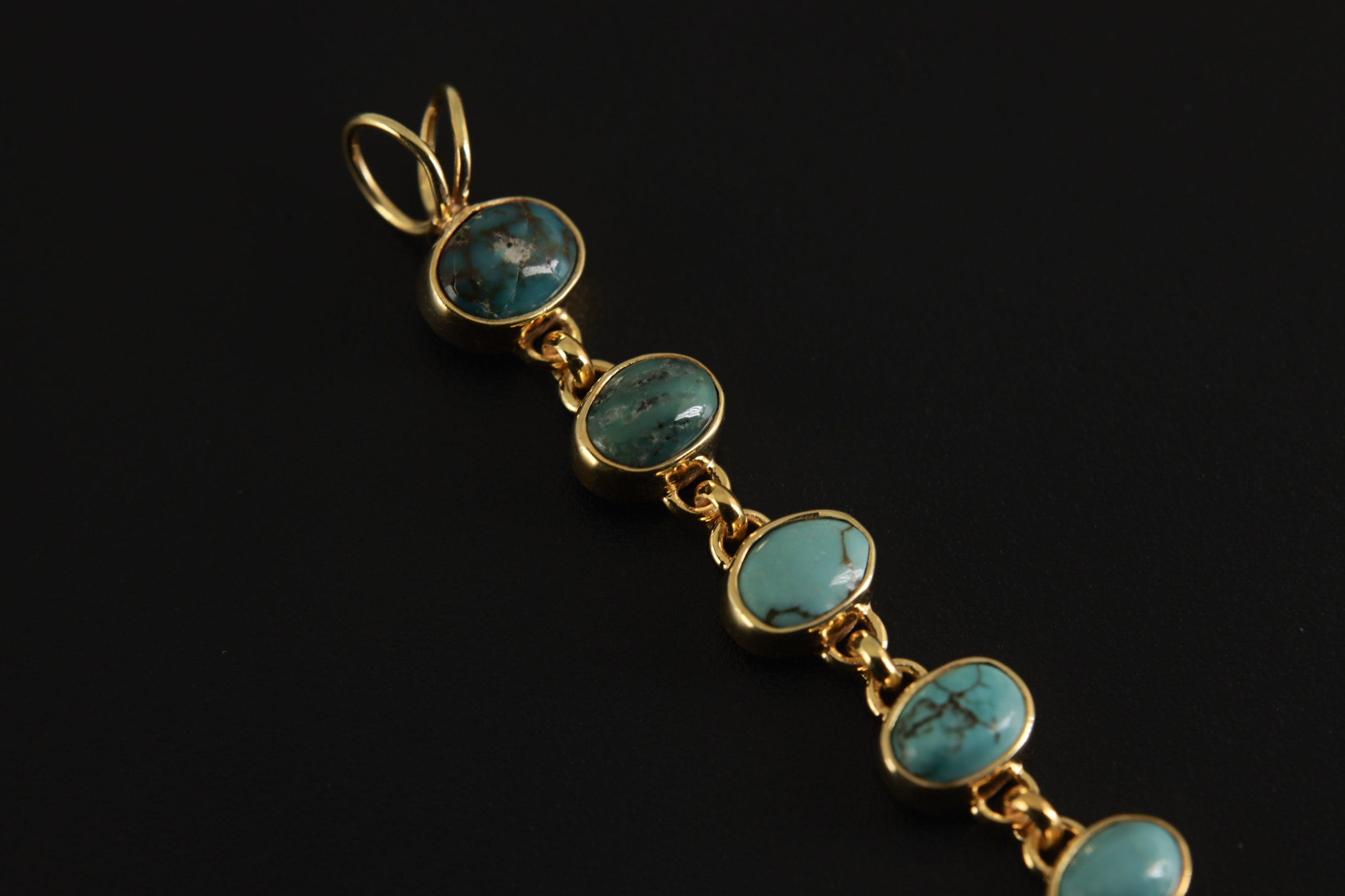Turquoise 7-Drop Pendant, Sterling Silver, Gold-Plated, Throat Chakra, Sagittarius Zodiac, Unique Gift,Birthstone,Minimalist Jewelry