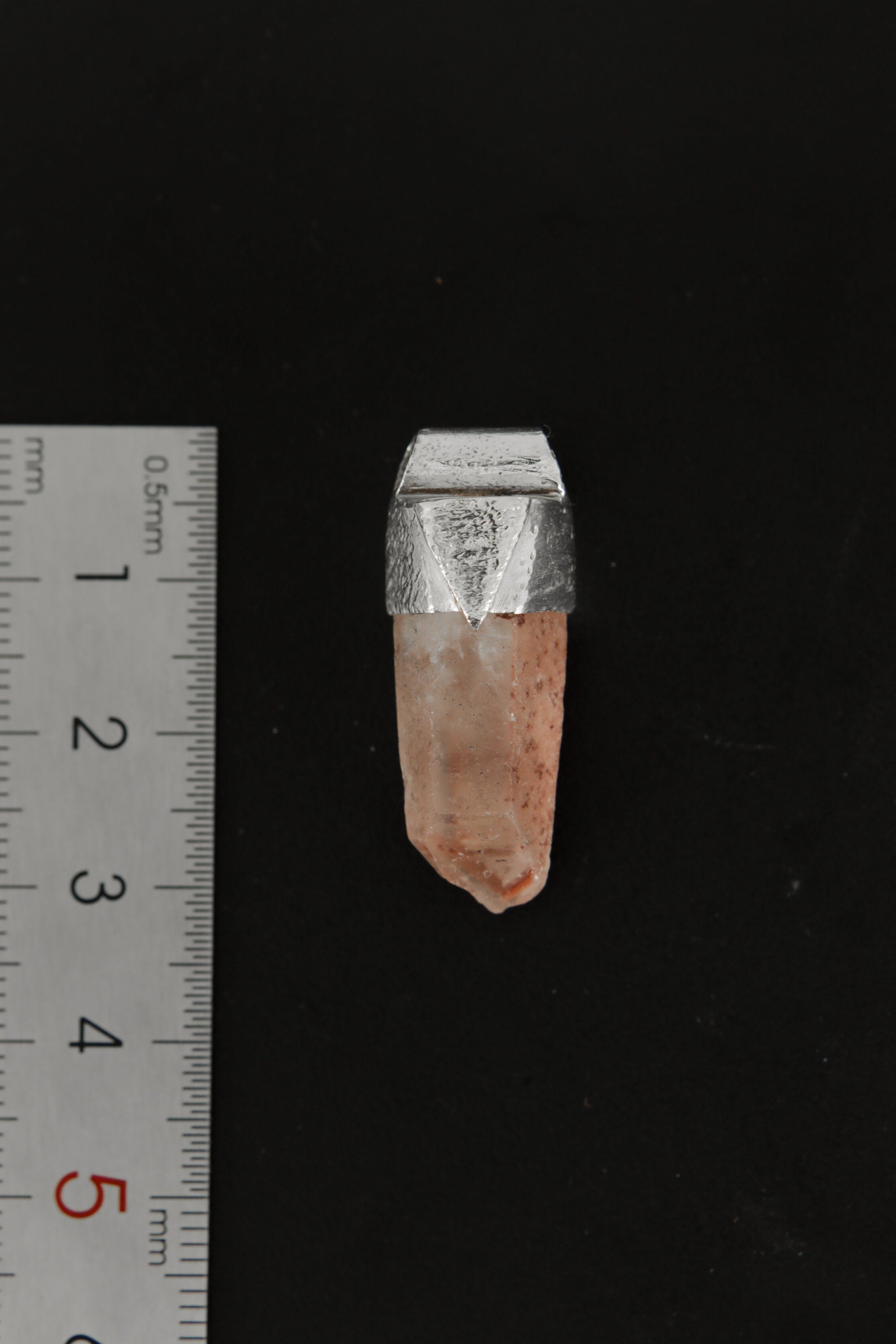 Australian Phantom Lithium Quartz Point Stack Pendant, Organic Textured 925 Sterling Silver, Heart Chakra, Libra Zodiac,Unique Gift - No/03