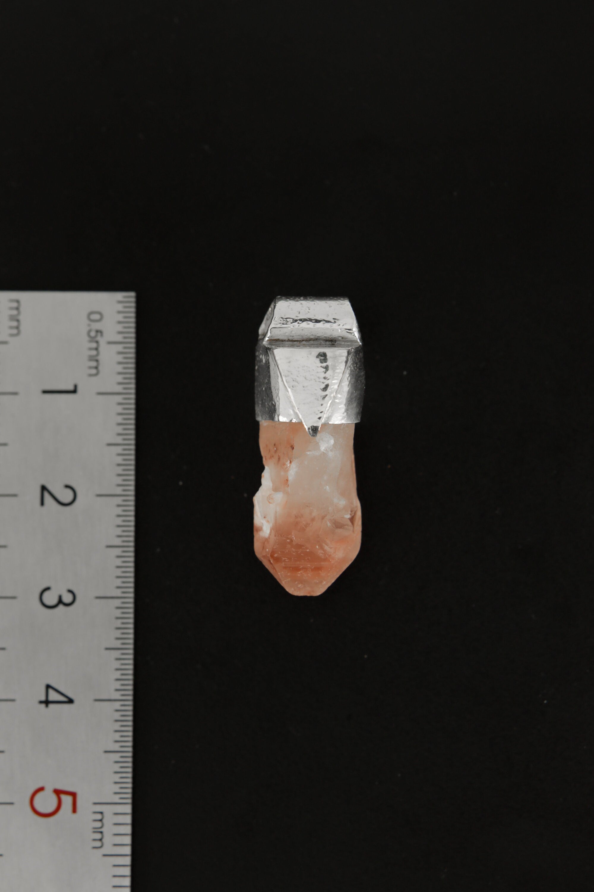 Australian Phantom Lithium Quartz Point Stack Pendant, Organic Textured 925 Sterling Silver, Heart Chakra, Libra Zodiac,Unique Gift - No/09