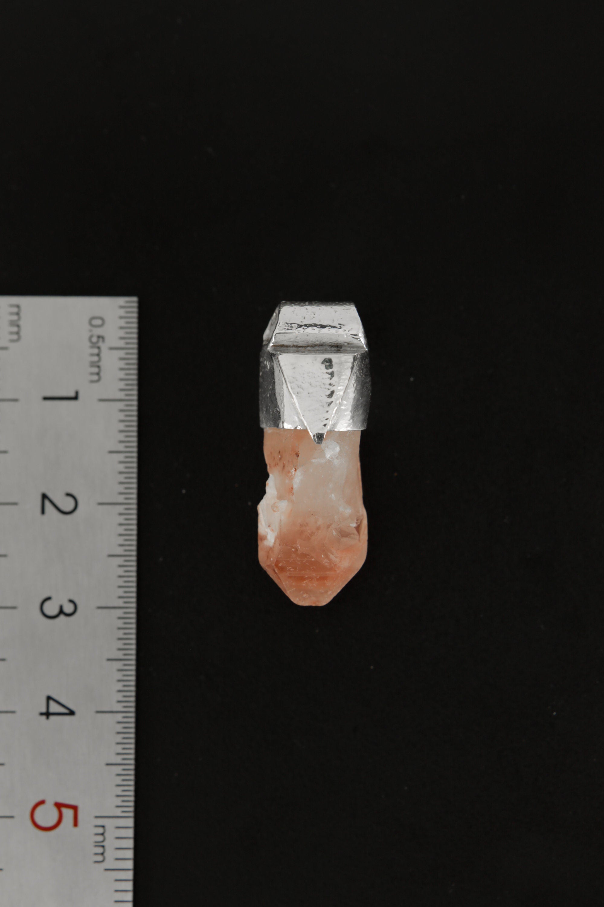 Australian Phantom Lithium Quartz Point Stack Pendant, Organic Textured 925 Sterling Silver, Heart Chakra, Libra Zodiac,Unique Gift - No/09
