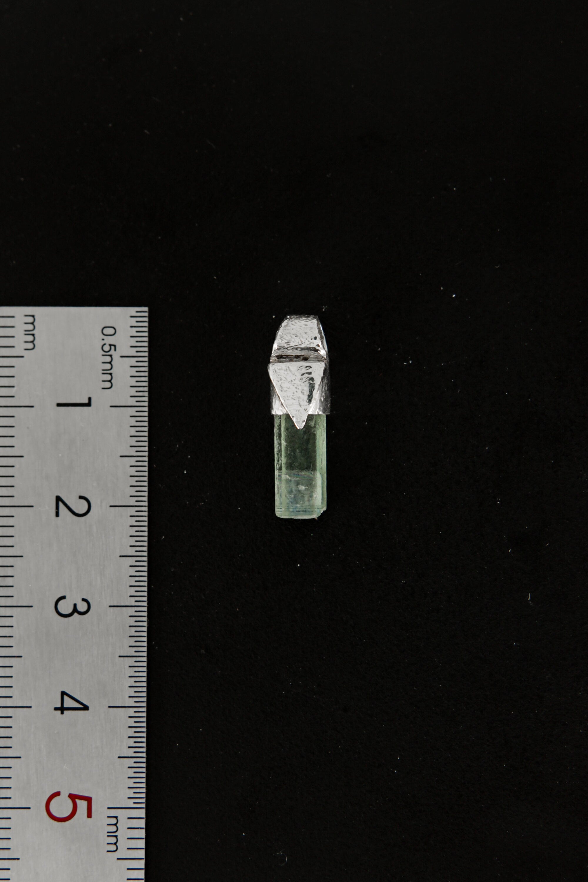 Tiny Natural Capped Gem Aquamarine - Stack Pendant - Organic Textured 925 Sterling Silver - Crystal Necklace