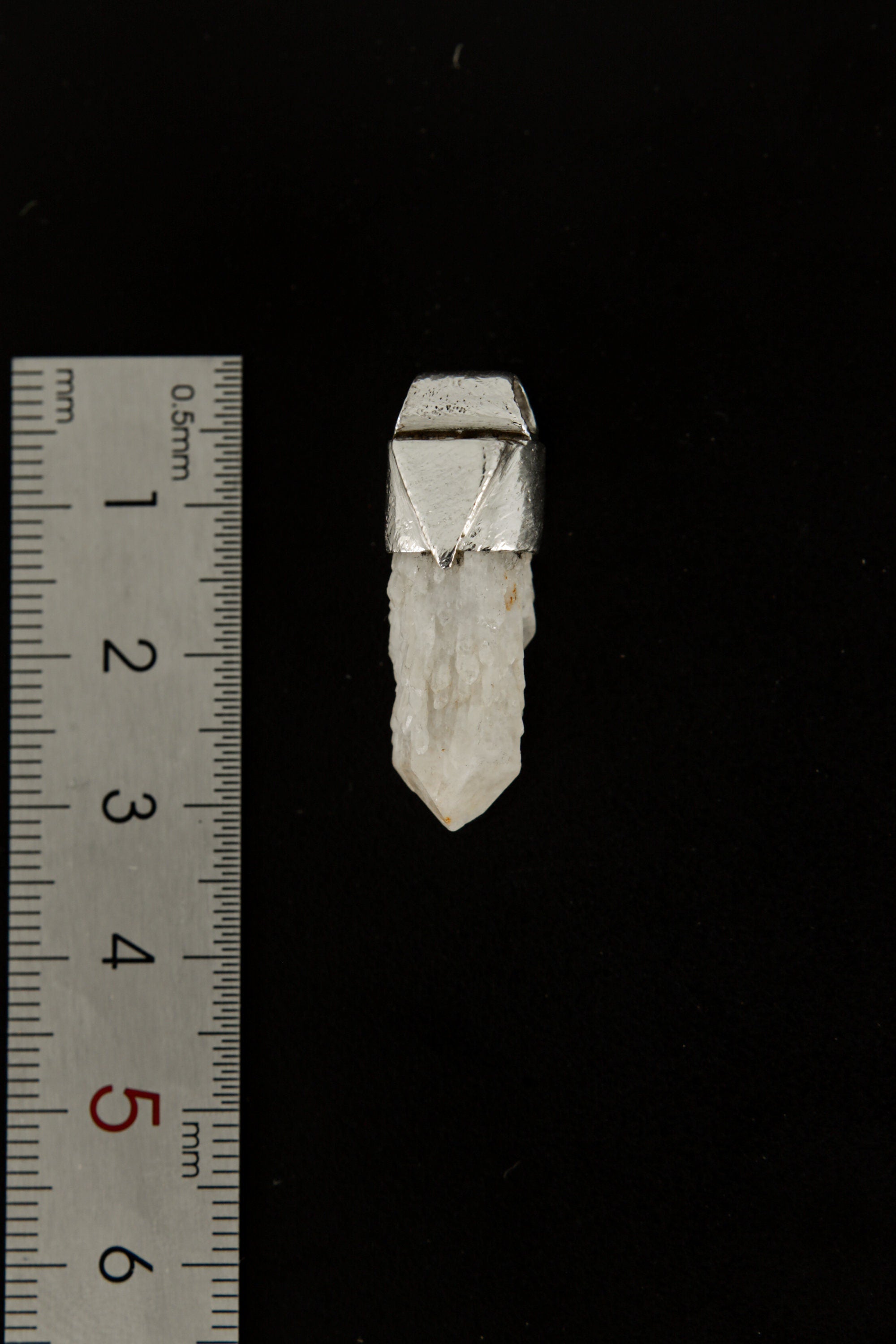 Australian Drusy Cathedral Candle Quartz Point Stack Pendant, Organic Textured Sterling Silver, Crown Chakra,Aquarius, Spiritual,Unique Gift