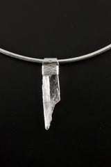 Kunzite Crystal Stack Pendant: 925 Sterling Silver, Heart Chakra