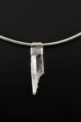 Very Clear Light Pink Kunzite/Spodumene Specimen Stack Pendant, Organic Textured 925 Sterling Silver, Heart Chakra, Libra Zodiac, Love, Gift