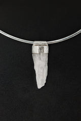 Spodumene Crystal Stack Pendant: Organic Sterling Silver, Spiritual Clarity