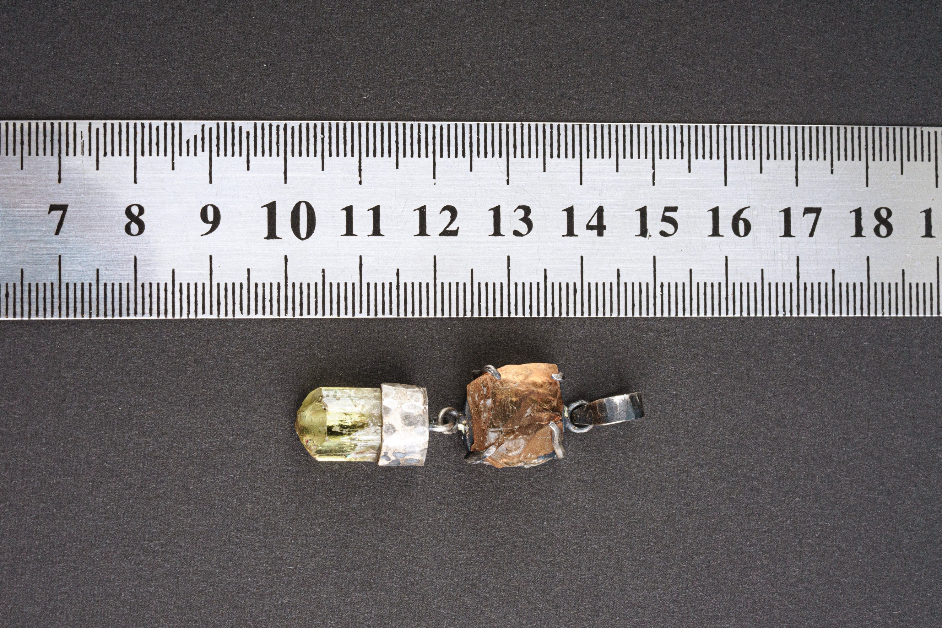 Oxidized Sterling Silver Sunstone Apatite Pendant Necklace