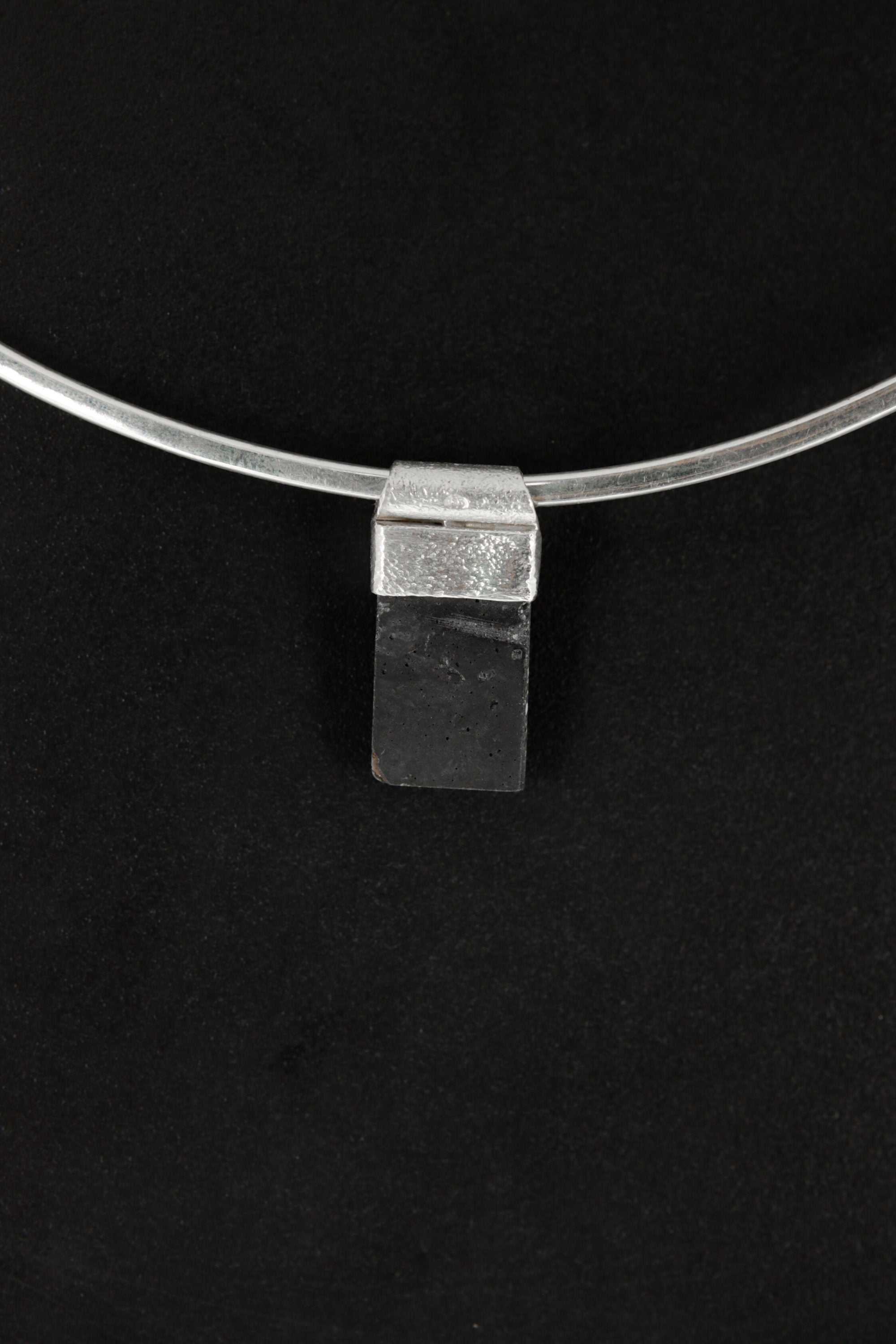Mother of Pearl Sterling Silver Pendant: Textured Bezel, Stack Collection
