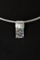 Mother of Pearl - Stack Pendant - Organic Textured 925 Sterling Silver - Crystal Necklace- NO/02
