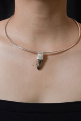 Torrington Cathedral Citrine Quartz Point Pendant, Textured Sterling Silver