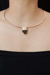 Australian Double Terminated Morella Smoky Quartz Stack Pendant, Organic Textured Sterling Silver, Capricorn Zodiac, Grounding,Protection