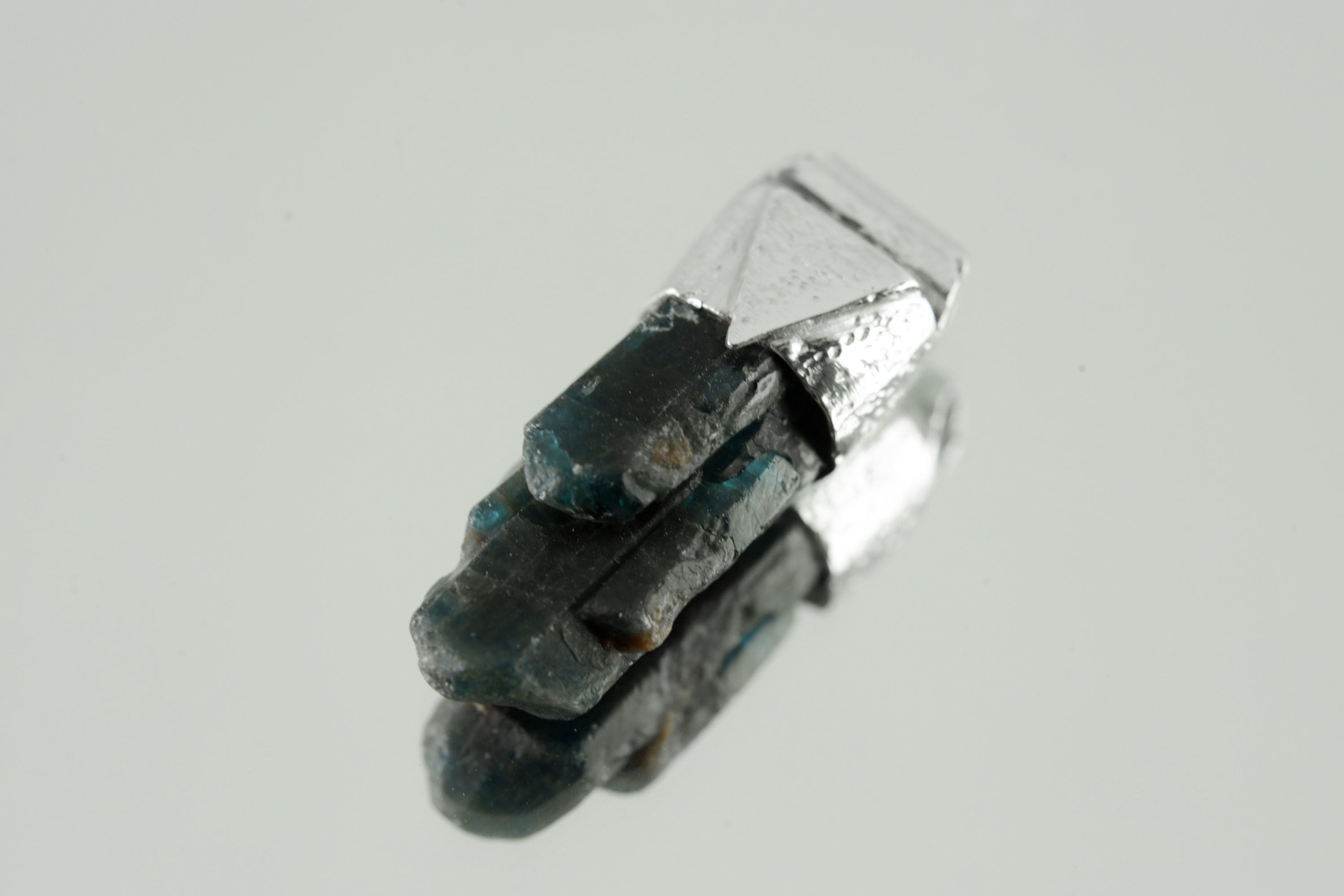 Blue Apatite Stack Pendant 925 Sterling Silver Multi Terminated Crystal Necklace Throat Third Eye Chakra Gift