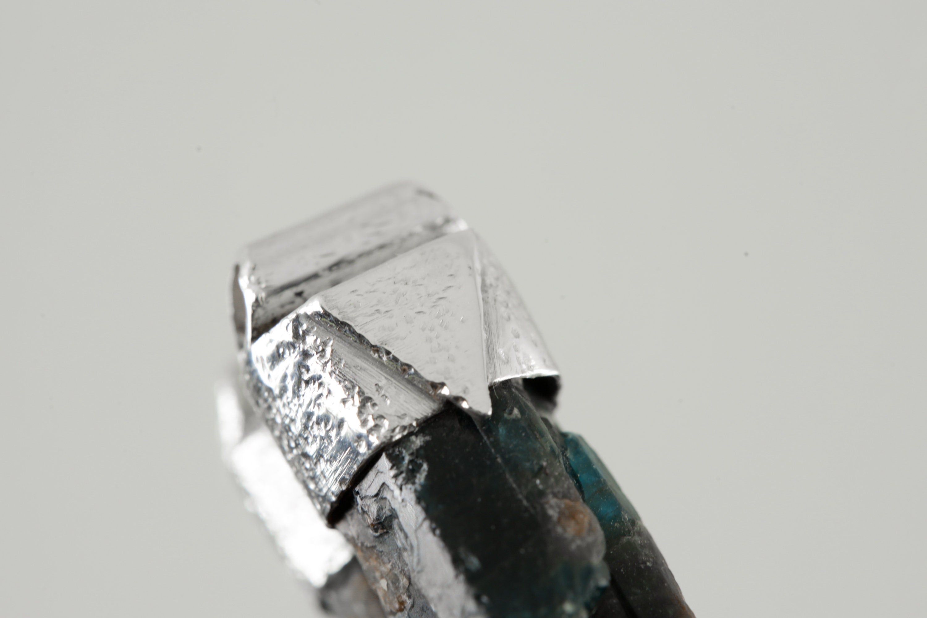 Rare Multi-Terminated Blue Apatite Specimen Pendant, Stack Collection Charm, Organic Textured Sterling Silver, Throat Chakra, Gemini Zodiac