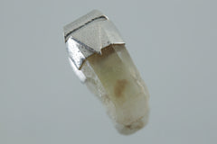 Australian Lemurian Light Citrine Quartz Point - Stack Pendant - Organic Textured 925 Sterling Silver - Crystal Necklace