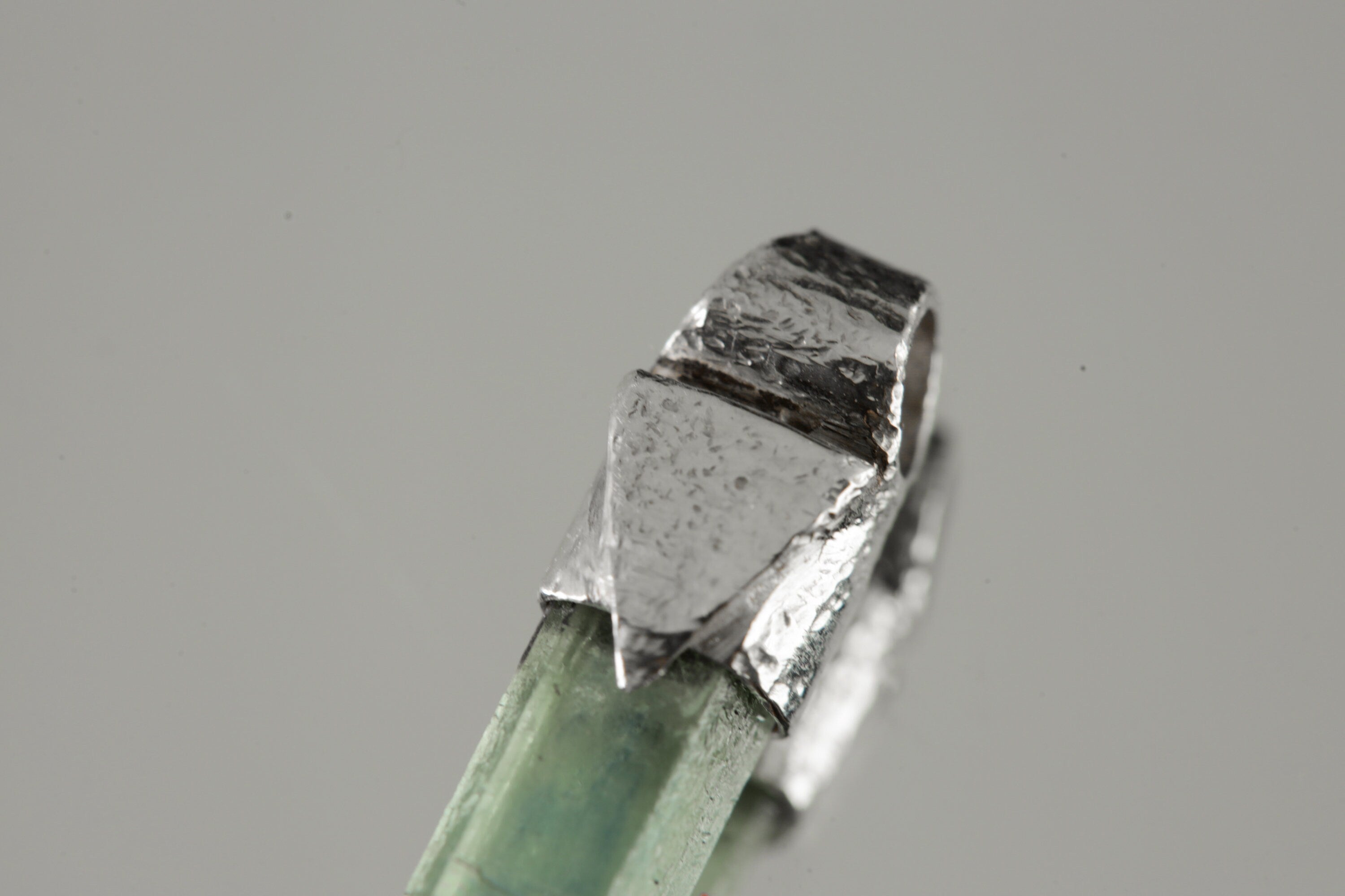 Tiny Natural Capped Gem Aquamarine - Stack Pendant - Organic Textured 925 Sterling Silver - Crystal Necklace
