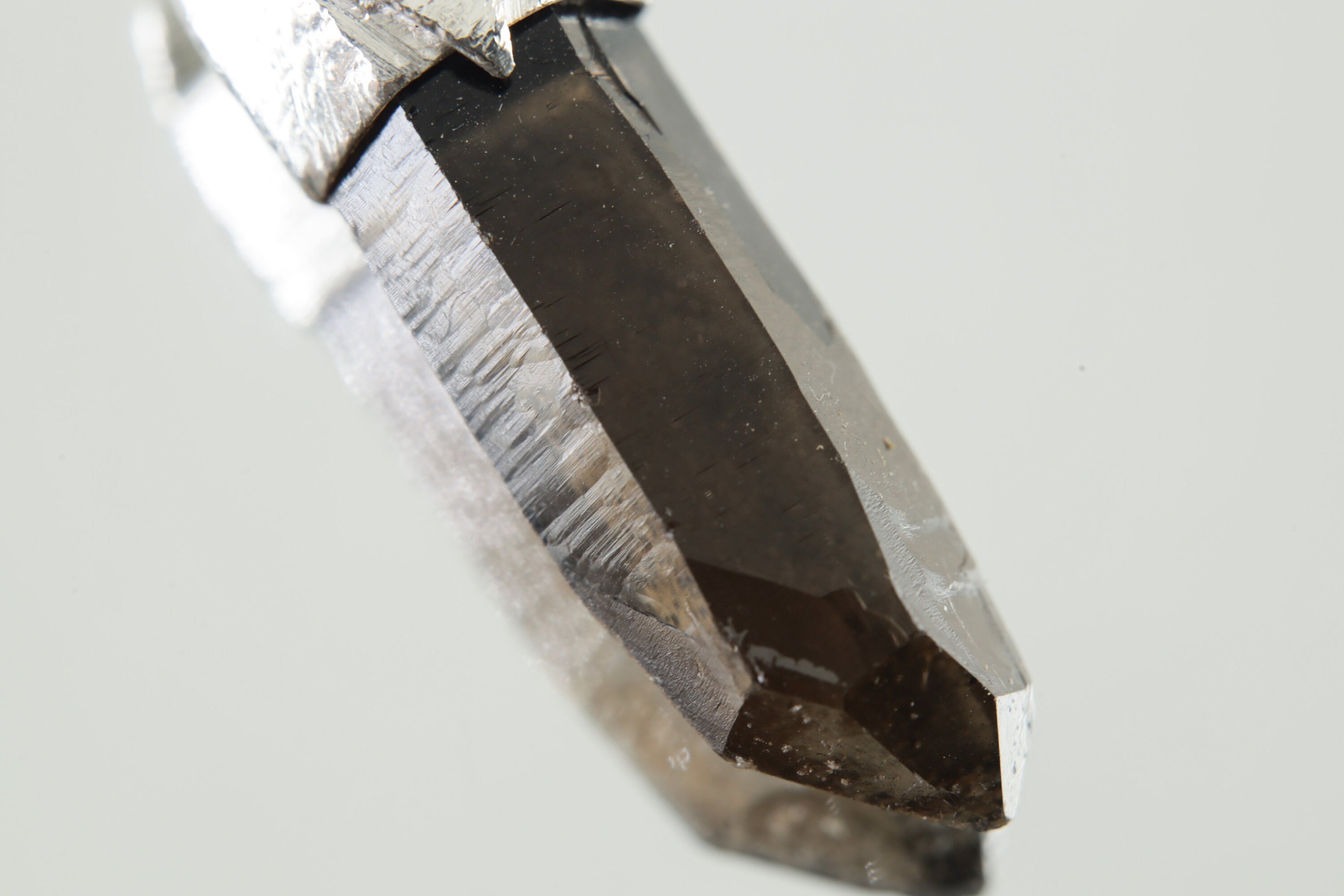 Australian Smoky Citrine Lemurian Window Quartz - Stack Pendant - Organic Textured 925 Sterling Silver - Crystal Necklace