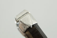 Australian Smoky Citrine Lemurian Window Quartz - Stack Pendant - Organic Textured 925 Sterling Silver - Crystal Necklace