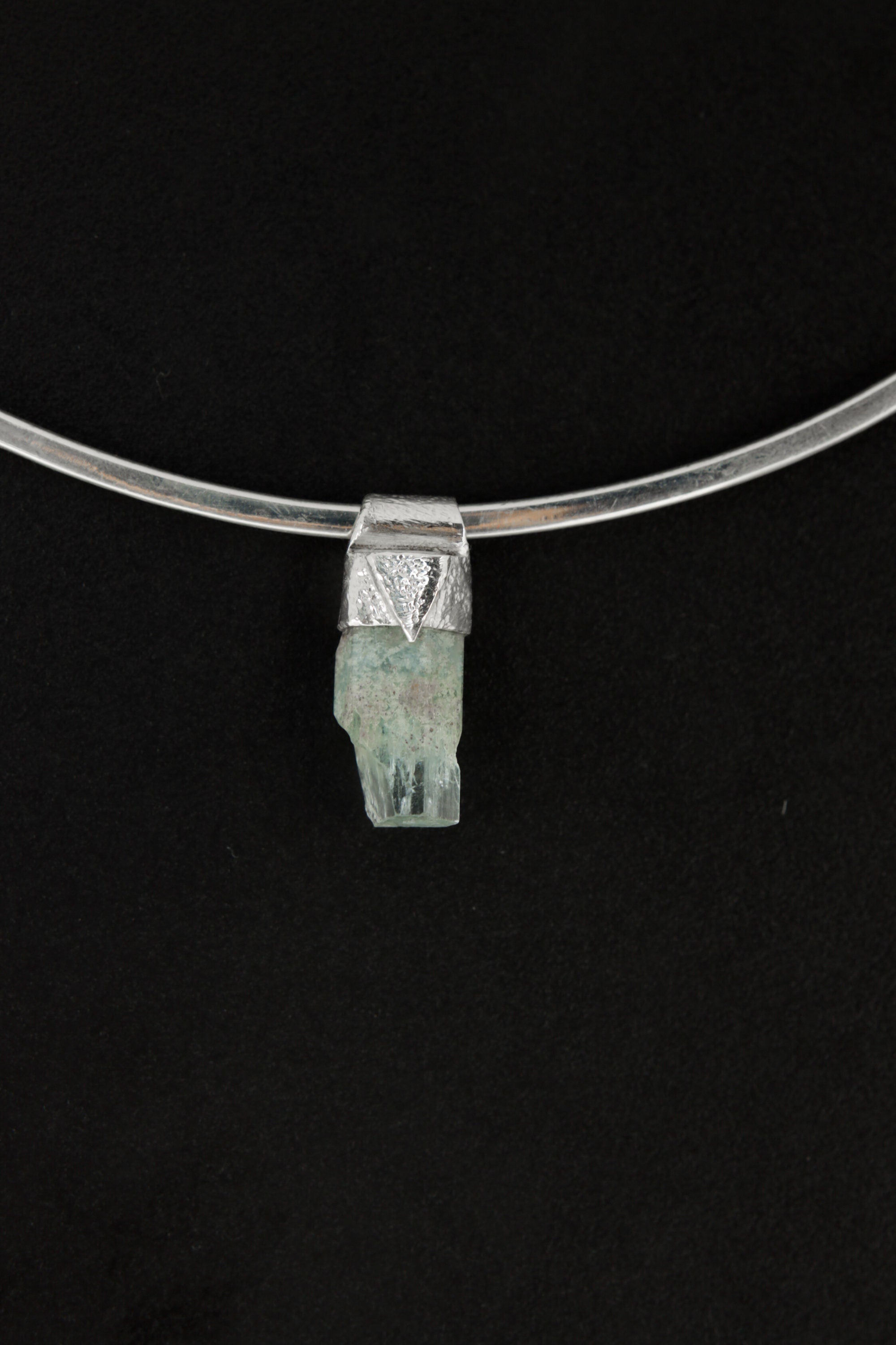 Aquamarine Stack Pendant 925 Sterling Silver Natural Gem Crystal Necklace Throat Chakra Pisces Layering Gift
