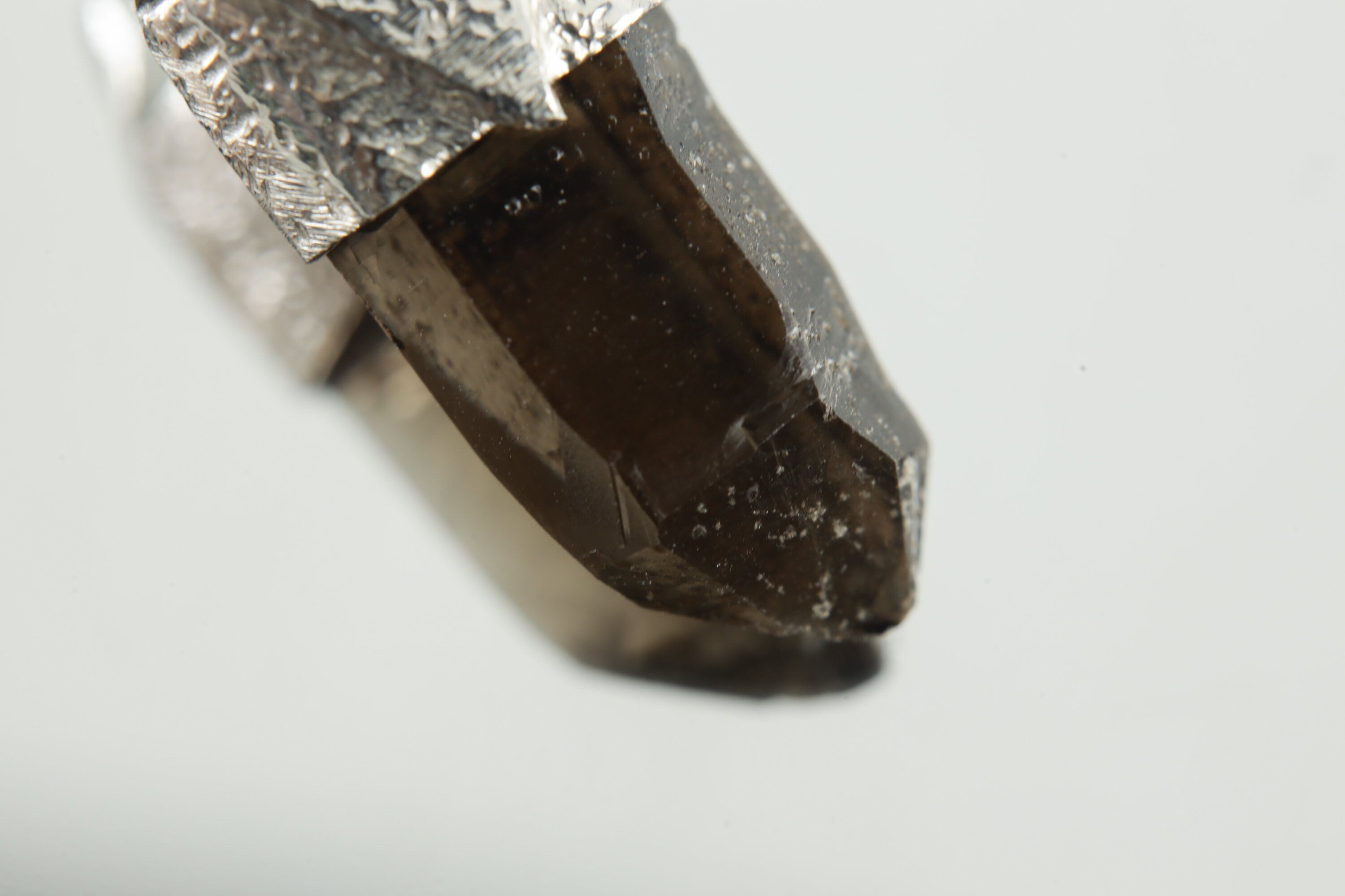 Australian Smoky Citrine Lemurian Quartz - Stack Pendant - Organic Textured 925 Sterling Silver - Crystal Necklace